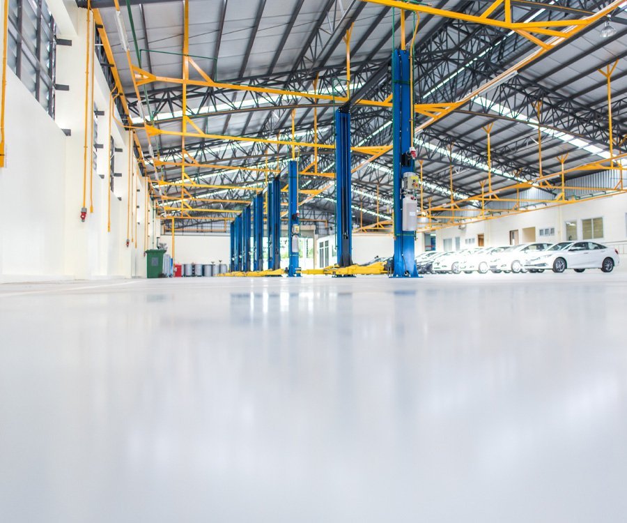 automotive floor coatings, workshop flooring